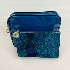 Estée Lauder Travel Cosmetic Faux Patent Leather Storage Bag with Small Zip Bag